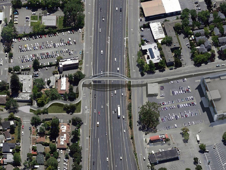 A rendition of the proposed bike bridge. 