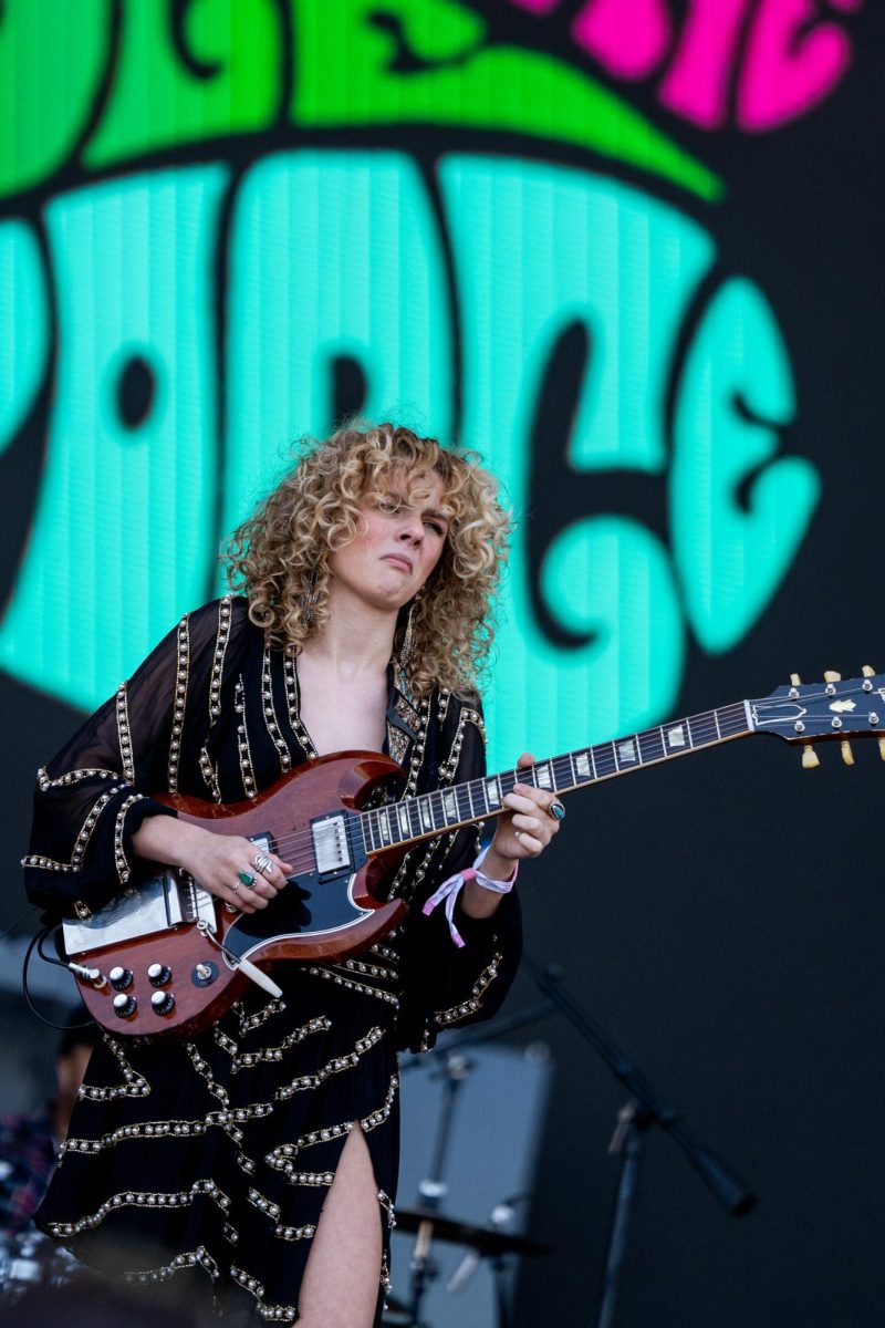Grace Bowers shreds on her guitar on at the JaM Cellars Stage on the first day of BottleRock on Friday, May 24, 2024.