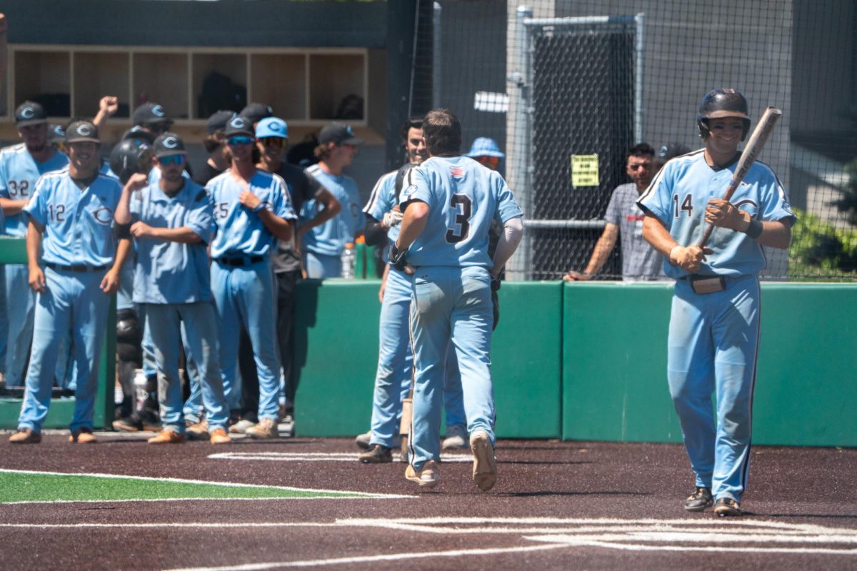 Cabrillos Anthony Karaginnopoulos jogs back to the dugout after a homerun in the top of the third in the first round of the CCCAA Super Regionals in Hayward on Thursday, May 9, 2024.