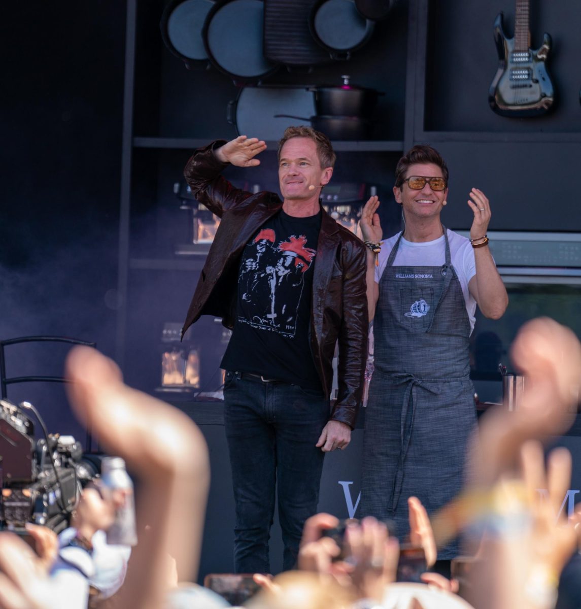Neil Patrick Harris and David Burtka arrive to the Williams-Sonoma Culinary Stage at BottleRock Napa Valley on Saturday, May 25, 2024.