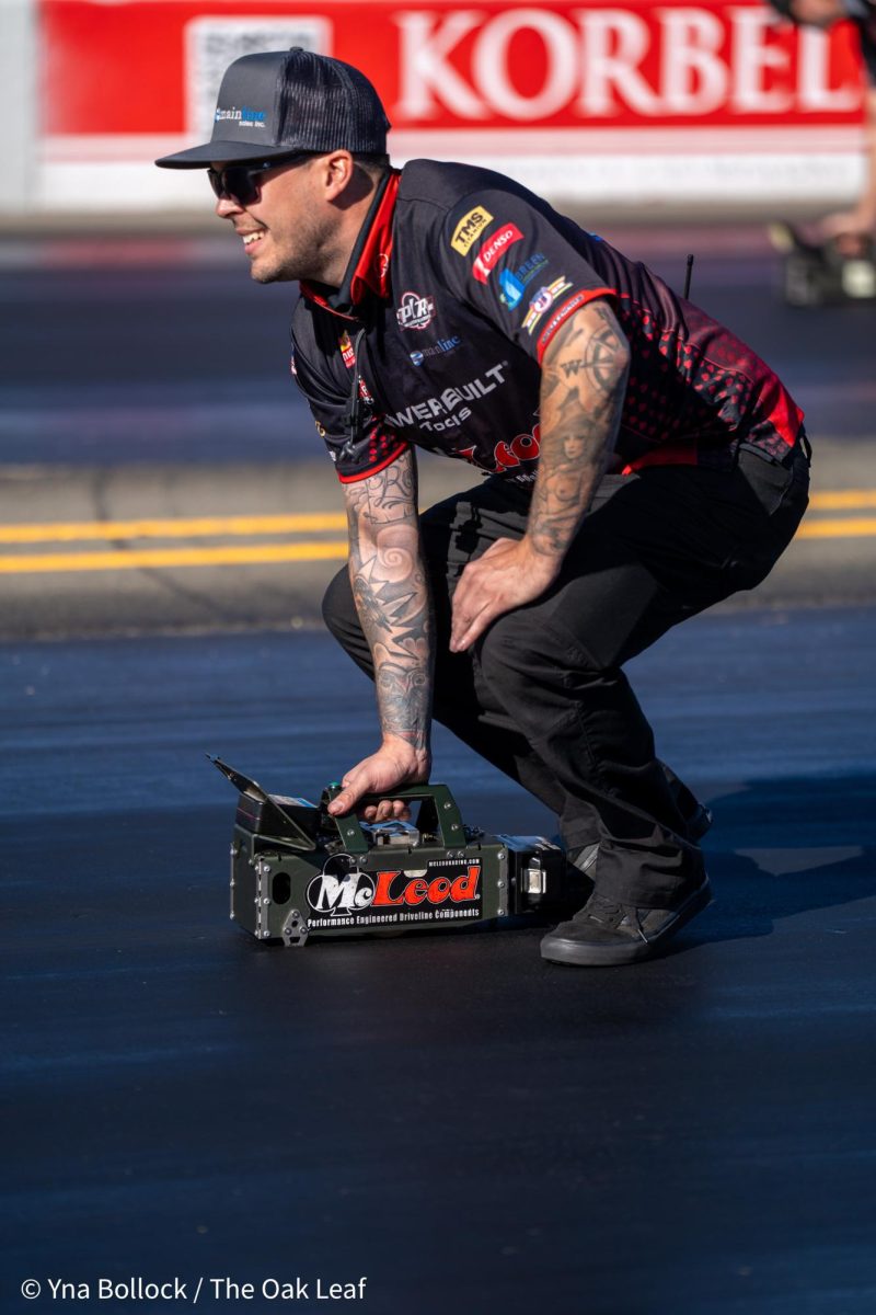 A traction measuring device is used to analyze the track at the DENSO NHRA Sonoma Nationals on Friday, July 26, 2024 in Sonoma.