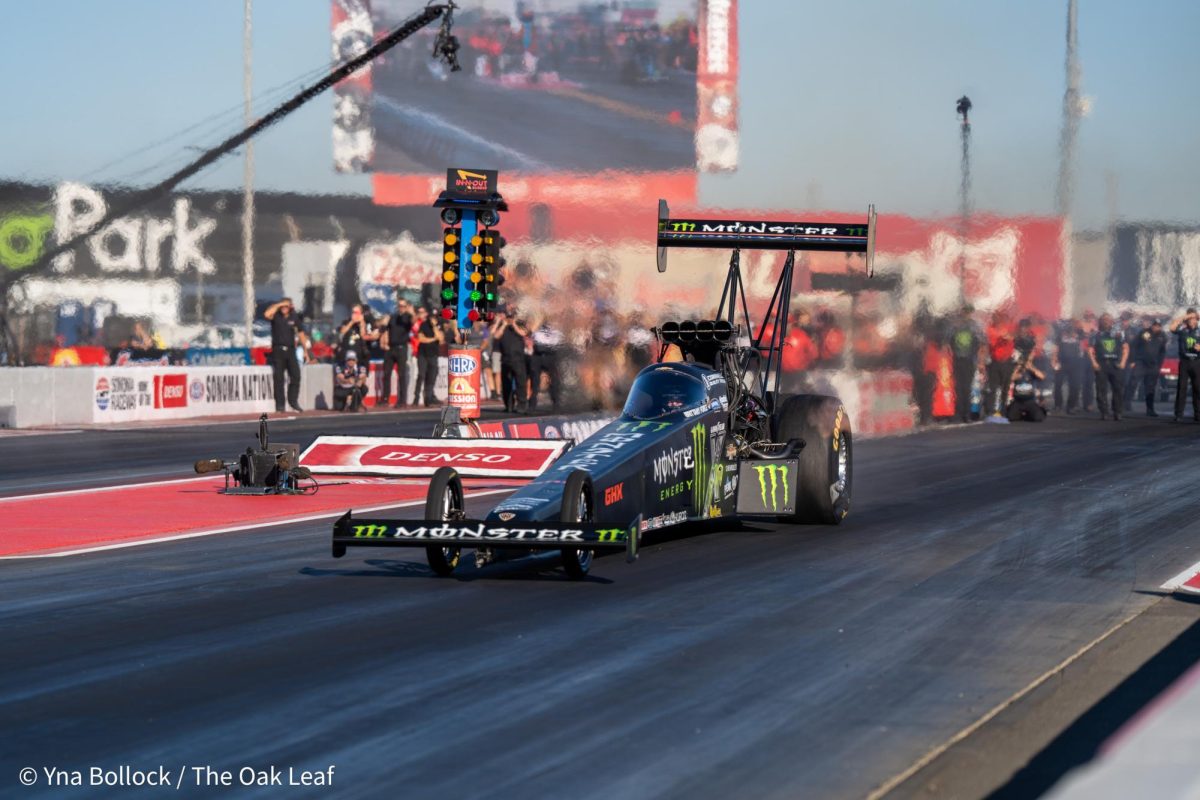 Top Fuel driver Brittany Force makes her first run of the day at 3.760 ET at 331.36 mph at the DENSO NHRA Sonoma Nationals on Friday, July 26, 2024 in Sonoma.