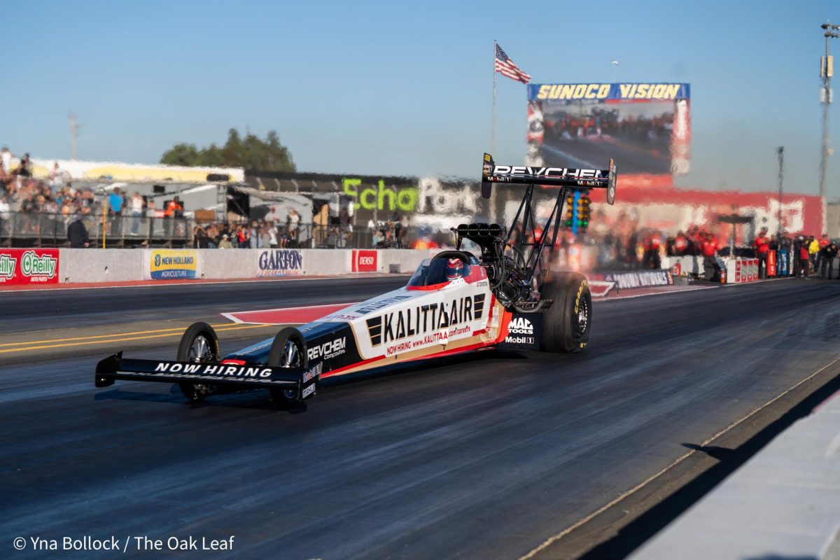 Top Fuel driver Shawn Langdon makes his first run of the day at the DENSO NHRA Sonoma Nationals on Friday, July 26, 2024 in Sonoma.