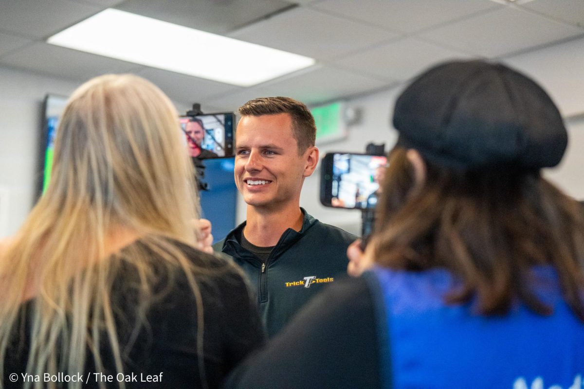 Pro Stock Motorcycle driver Chase Van Sant finishes interviews at the John Cardinale Media Center at the DENSO NHRA Sonoma Nationals on Friday, July 26, 2024 in Sonoma.