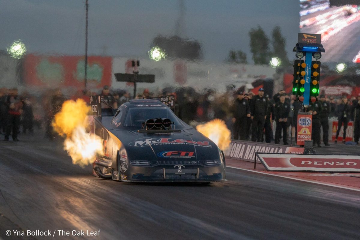 Funny Car driver Paul Lee makes the second run of the day at the DENSO NHRA Sonoma Nationals on Friday, July 26, 2024 in Sonoma.