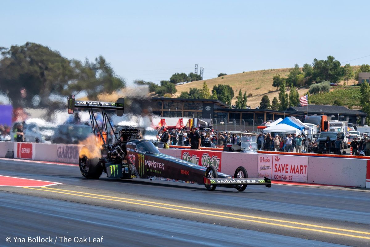 Top Fuel driver Brittany Force has technical difficulties during Saturday's first run at the DENSO NHRA Sonoma Nationals on Saturday, July 27, 2024 in Sonoma. Force is the 7th seed ahead of Sunday's elimination round.