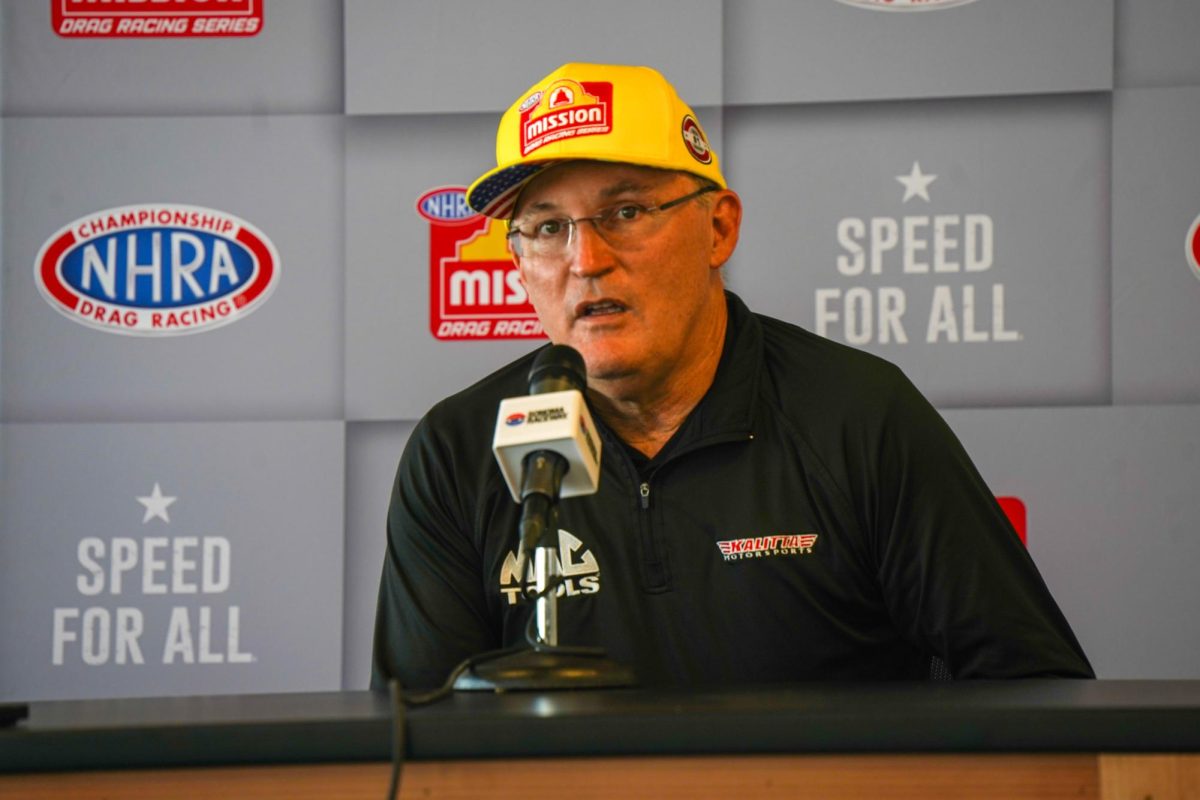 Top Fuel driver Doug Kalitta takes first seed in his category heading into the finals on Sunday at the DENSO NHRA Sonoma Nationals on Saturday, July 27, 2024 in Sonoma. 