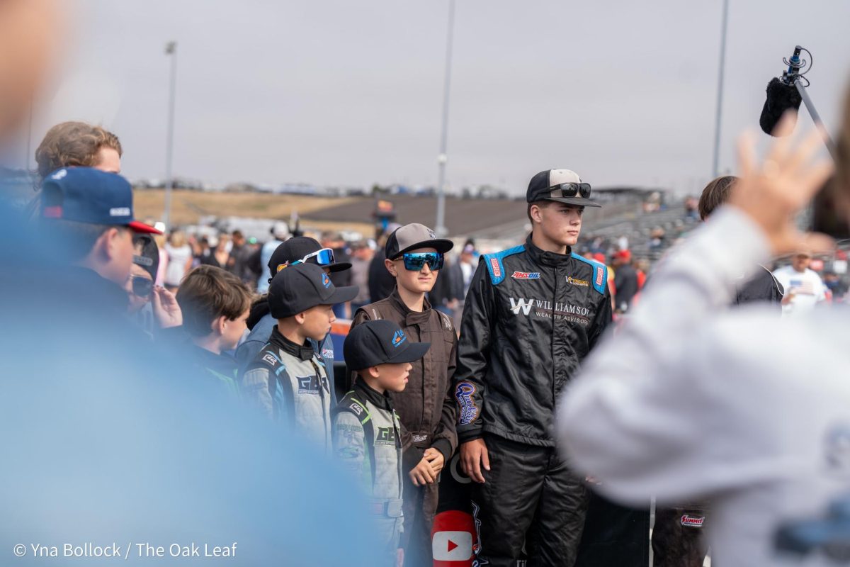 Junior Dragsters participate in an interview in the Content Creator Zone after the Seal Master NHRA Track Walk at the DENSO NHRA Sonoma Nationals on Sunday, July 28, 2024 in Sonoma. 