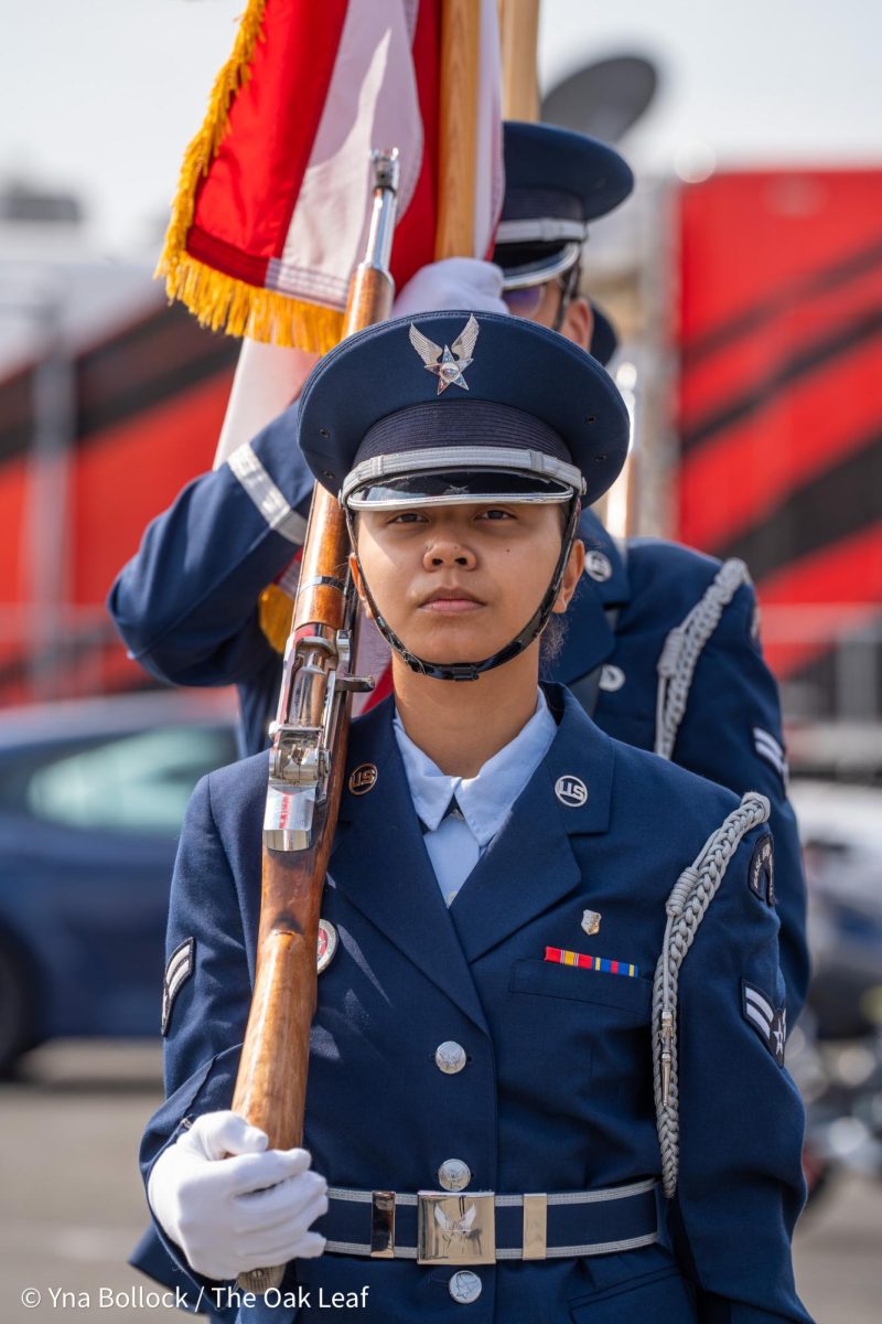 All eyes are on the Travis Air Force Base Color Guard for the presentation of colors at the DENSO NHRA Sonoma Nationals on Sunday, July 28, 2024 in Sonoma. 