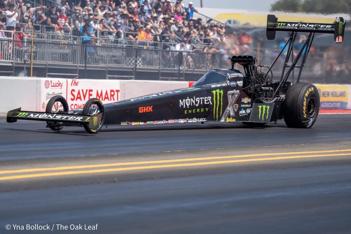 Top Fuel driver Brittany Force moves on to the semi-finals after a win against Billy Torrence in the final elimination round with a run of 3.746 ET at 333.41 mph at the DENSO NHRA Sonoma Nationals on Sunday, July 28, 2024 in Sonoma. 