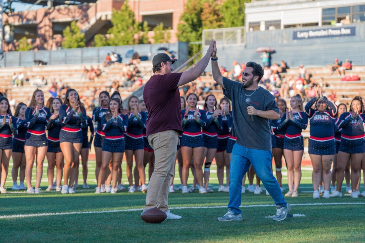 And the kick is good! High fives all around as the half time show is in full swing at Santa Rosa's Bailey Field on Saturday, September 7, 2024.