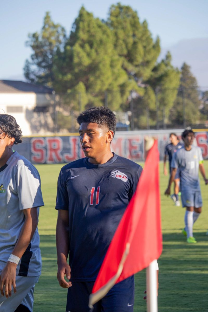 Midfielder Bleber Maldonado takes a moment after battling with the Cañada defense at home on Tuesday, September 10, 2024.