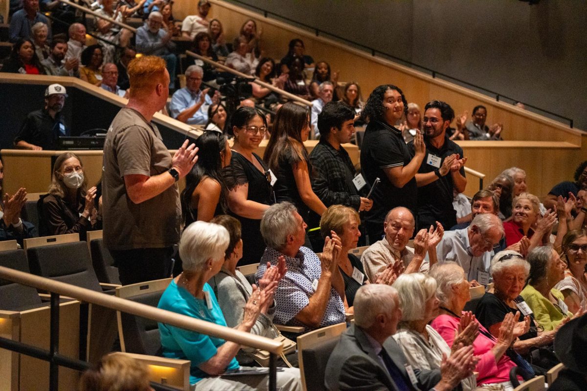 Board members of the SGA are acknowledged during the opening statements of the President's Address in Burbank Auditorium on Thursday, Sept. 5, 2024.