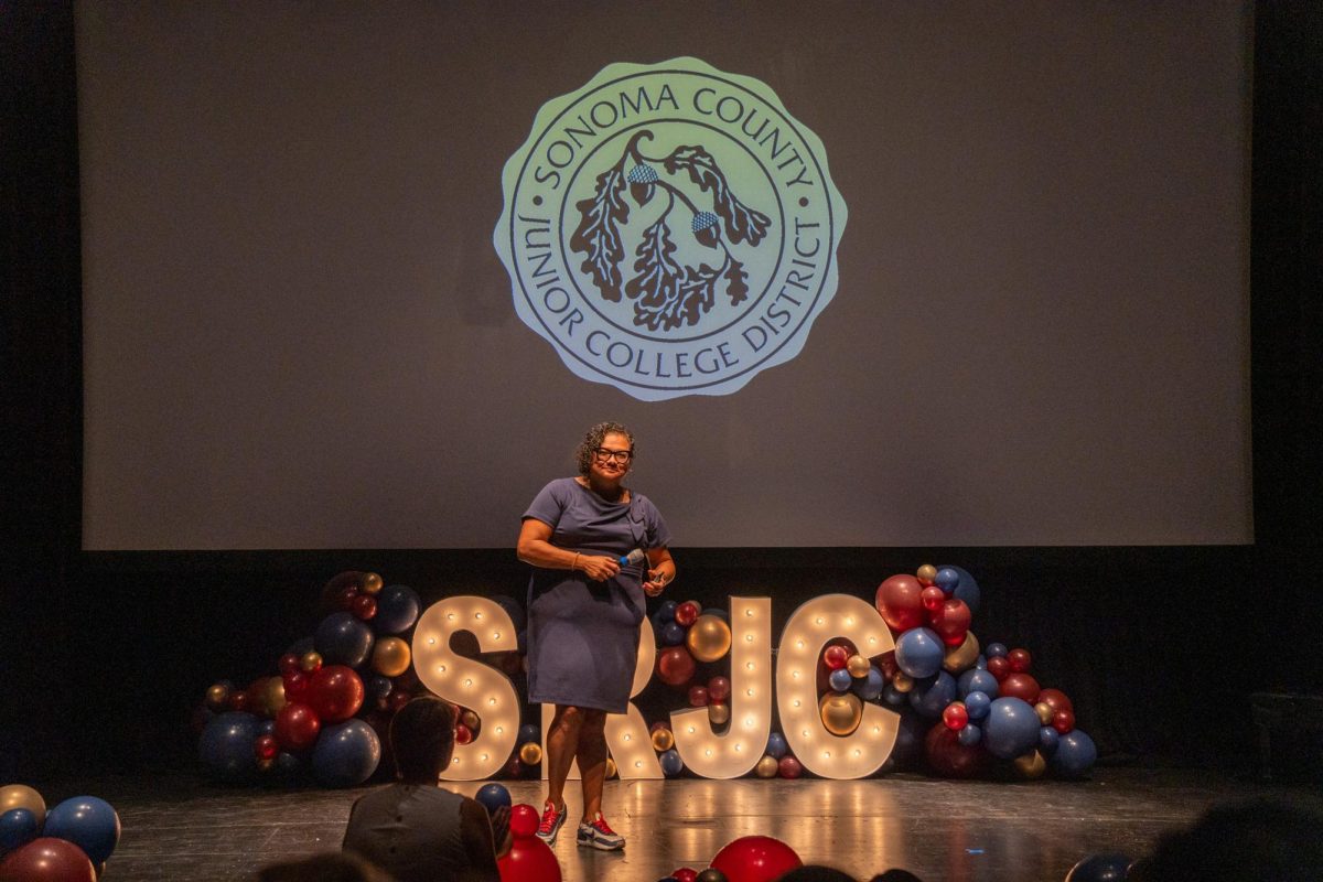 Dr. Angélica Garcia concludes her address in Burbank Auditorium on Thursday, Sept. 5, 2024.