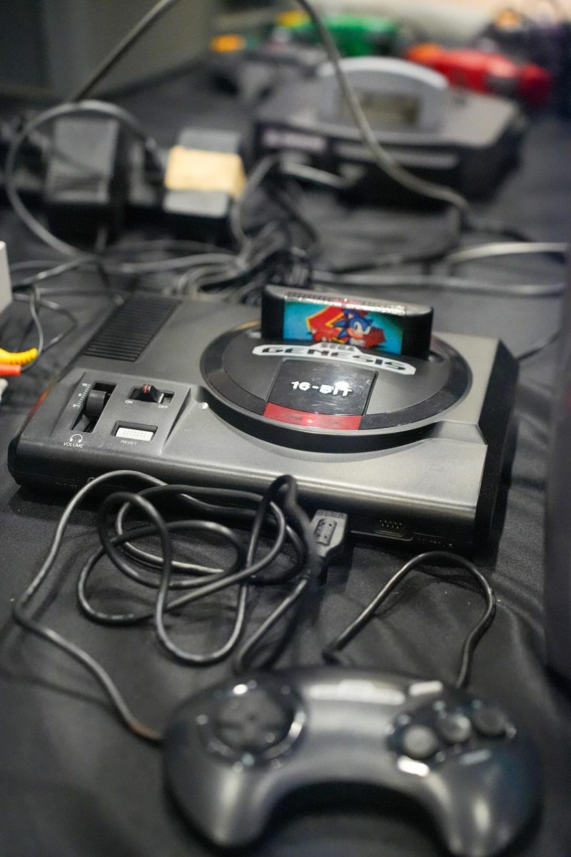 A Sega Genesis console with Sonic the Hedgehog from Nostalgia Alley is available for play at Sonoma Con in Santa Rosa on Saturday, August 31, 2024.