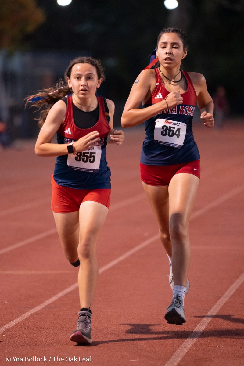 Bear Cubs Kristi Smith and Jen Oroszco compete in the Women's 3k run at the Kyle Robinson Invitational at home on Friday, Sept. 27, 2024.