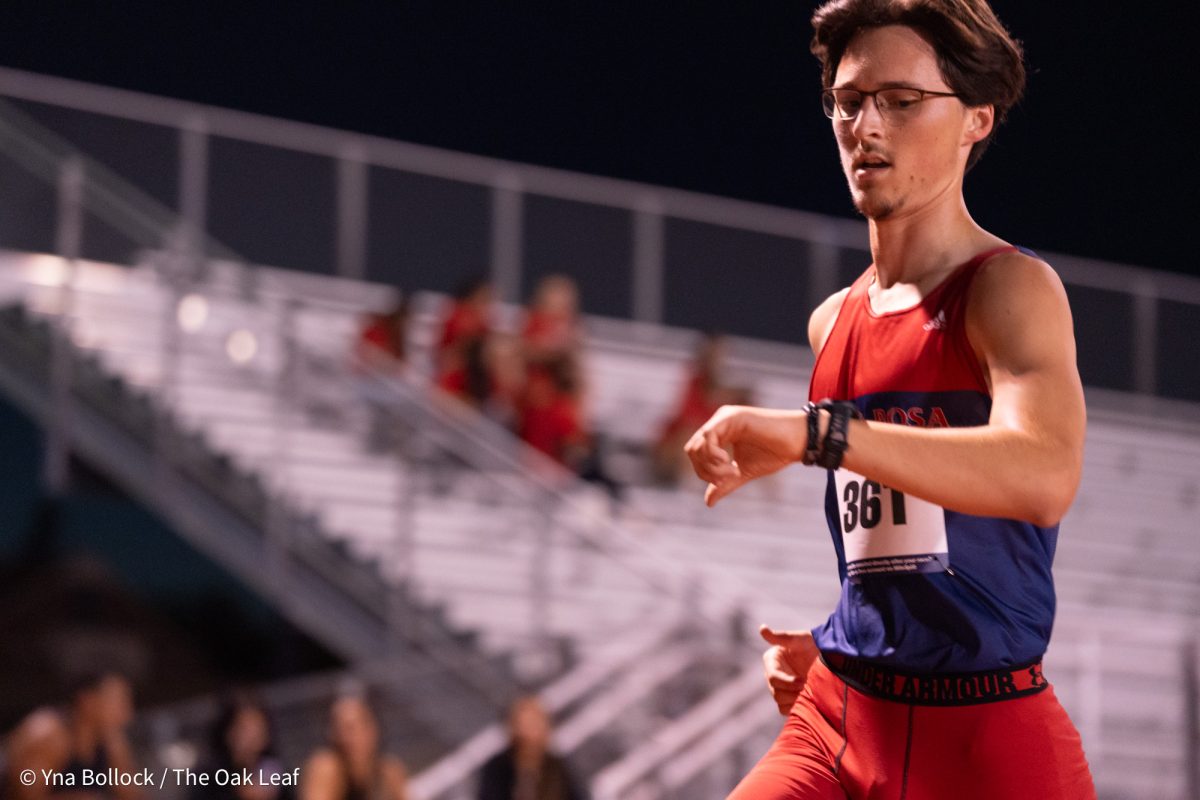 Santa Rosa's Val Castro competes in the Men's 5k run at the Kyle Robinson Invitational at home on Friday, Sept. 27, 2024.