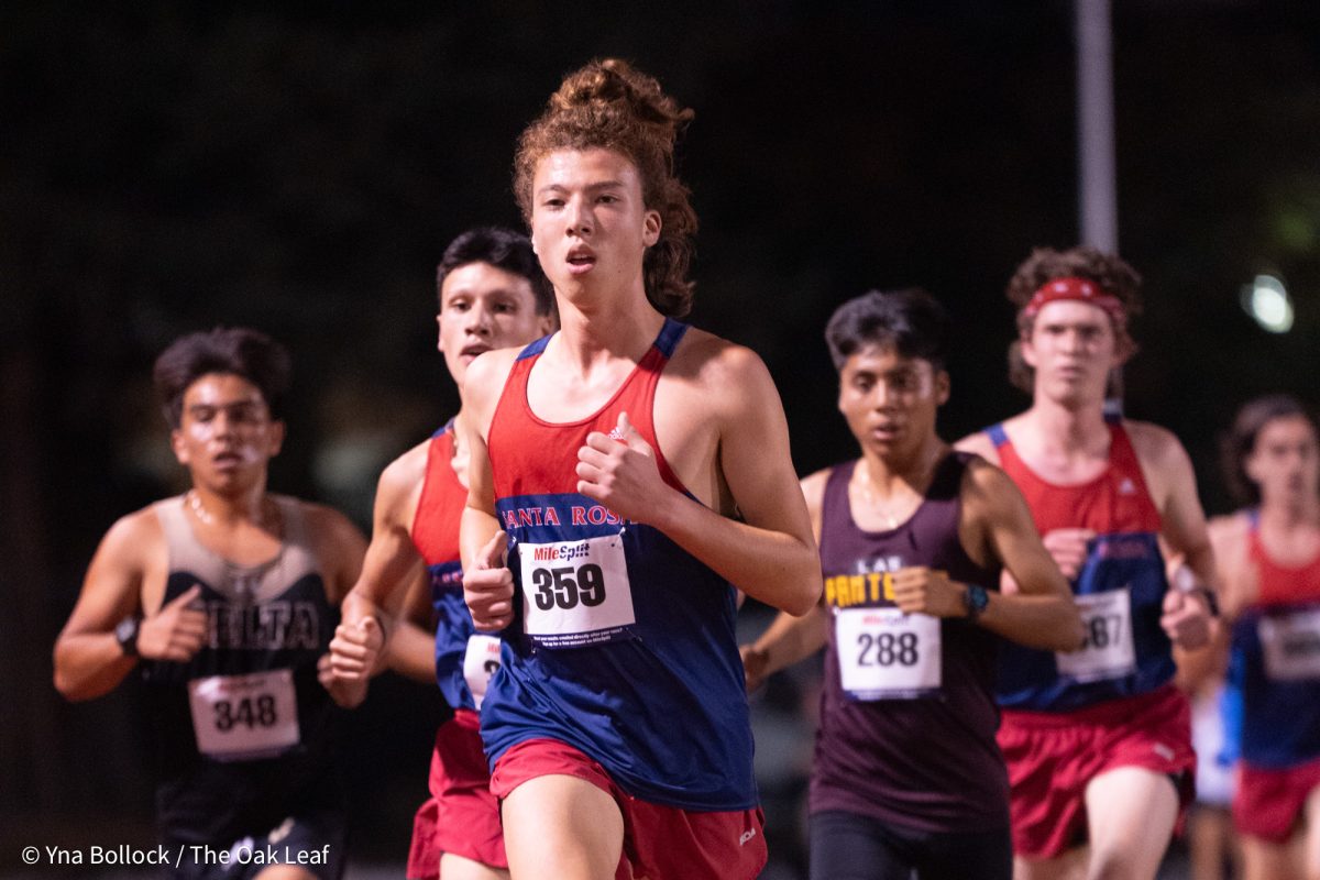 SRJC's Johnny Ando ran a 16:23.1 in the Men's 5k run in the Kyle Robinson Invitational at home on Friday, Sept. 27, 2024.