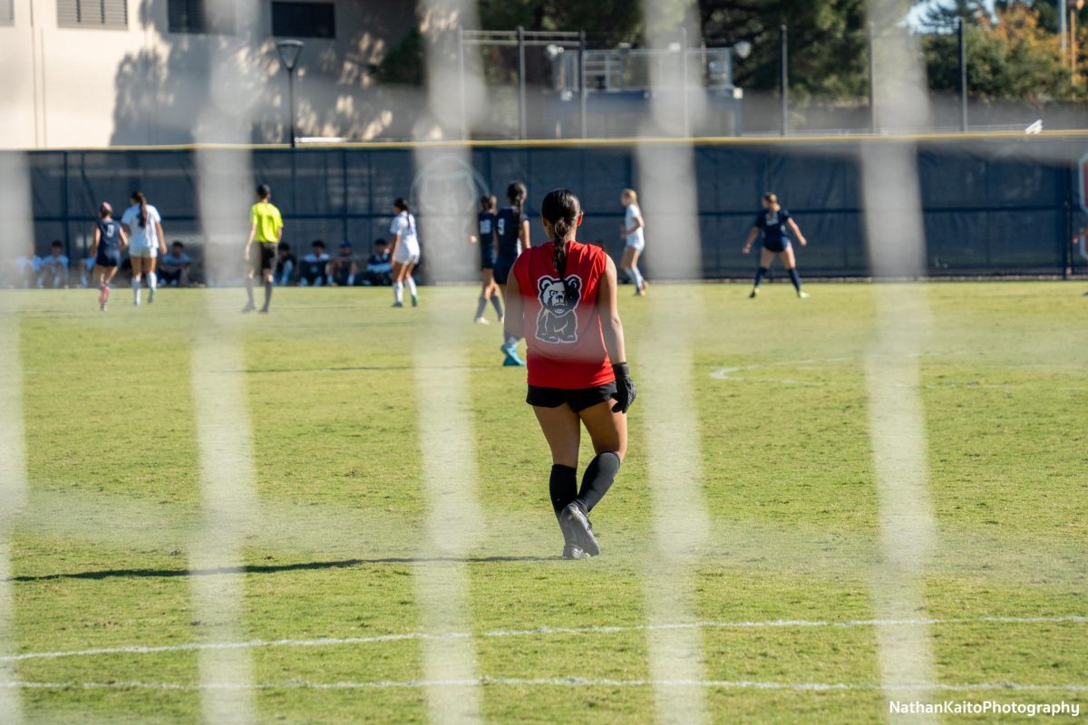 Bear Cubs’ goalkeeper Brooklyn Martens looks on as the team looks to add to their advantage against Modesto on Tuesday, Oct. 22, 2024. 