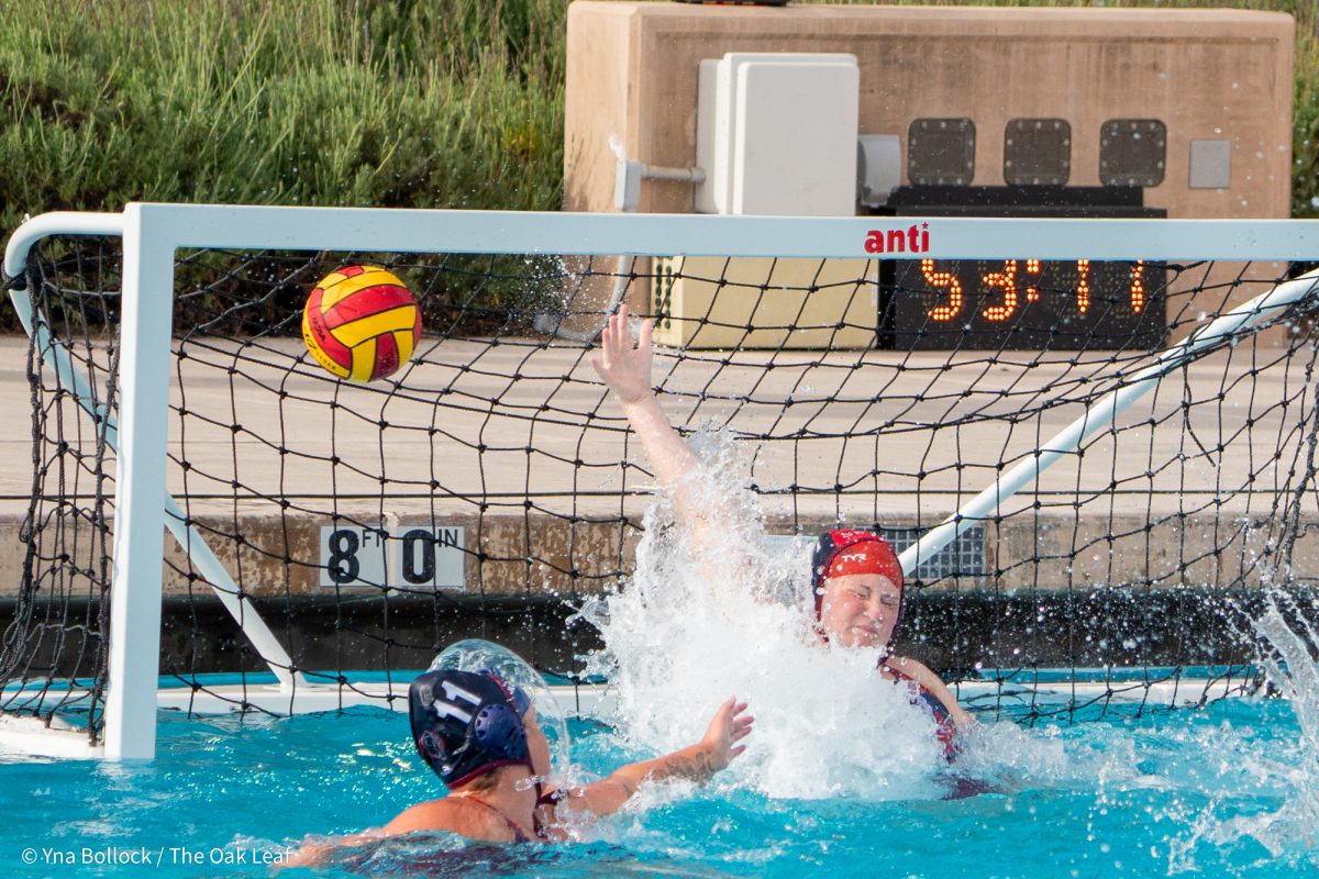 SRJC's Victoria Doane misses a block  against American River on Oct. 9, 2024.