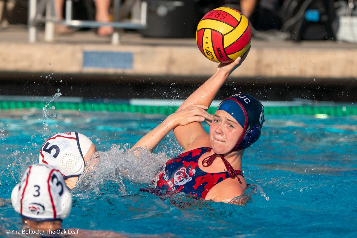 Bear cub Taylor Owen looks for a teammate during the game against American River on Oct. 9, 2024.