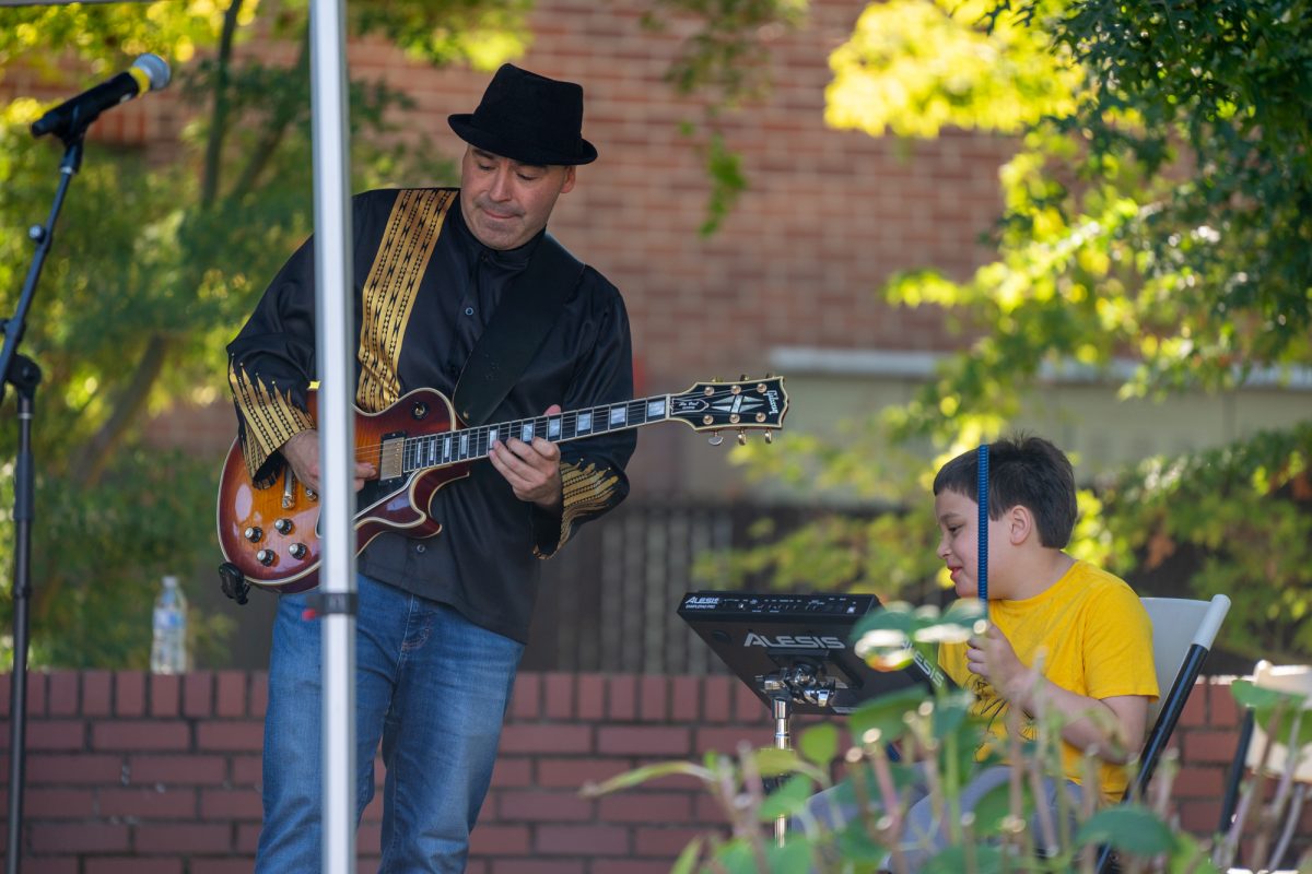 Guitarist Paul Seward performs during the Indigenous Peoples' Celebration on the Santa Rosa campus on Monday, Oct. 14, 2024.