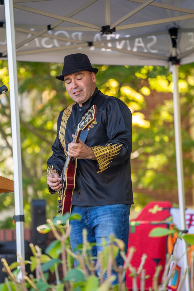 Guitarist Paul Seward performs during the Indigenous Peoples' Celebration on the Santa Rosa campus on Monday, Oct. 14, 2024.