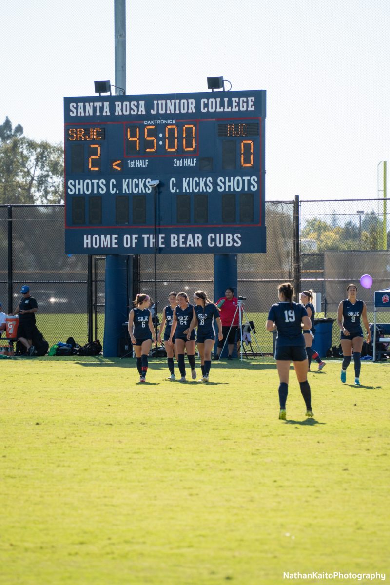 The Bear Cubs enter the pitch for the second half against Modesto, as they lead 2-nil on Tuesday, Oct. 22, 2024