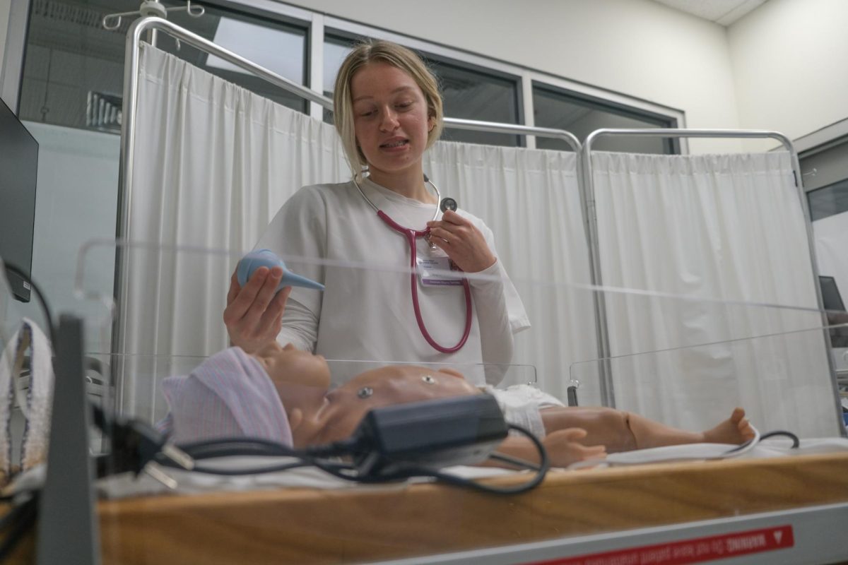 Meghan O'Leary in her third semester in SRJC's nursing program in Fall 2023 after identifying nursing as her career of choice following in-person observations of a nurse practitioner at work. 