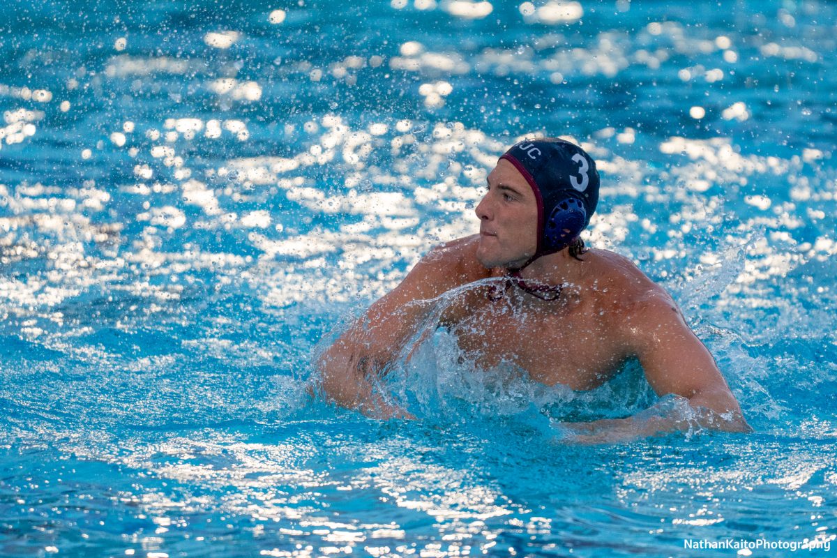 Bear Cubs’ center Ben Gradus unleashes a shot that leads to a goal against Modesto on Wednesday, Oct. 30, 2024. 