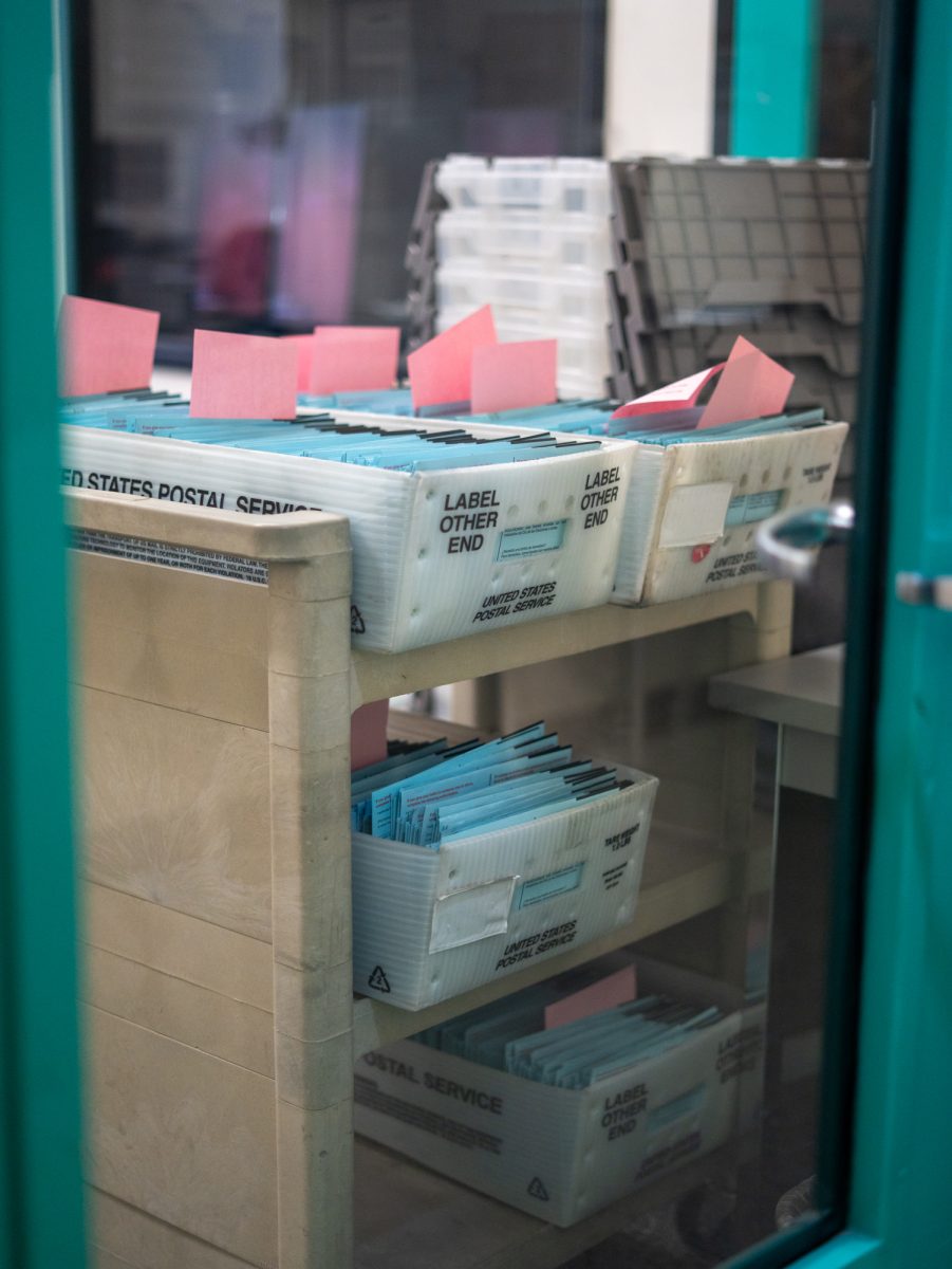 Boxes full of casted ballots at the Registrar of Voters in Santa Rosa on Nov. 5th, 2024. 