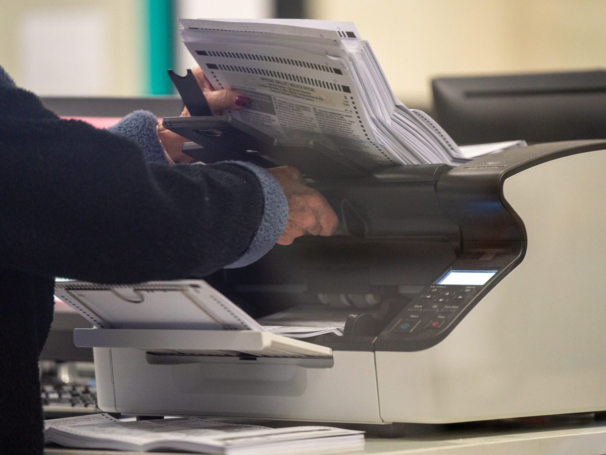 Official poll workers collects the ballots at the Registrar of Voters in Santa Rosa on Nov. 5th, 2024. 