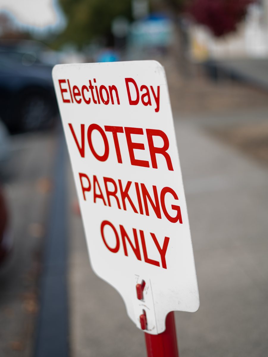 Parking spaces are set aside as voters cast their votes during the November Presidential Election at the Registrar of Voters in Santa Rosa on Tuesday, Nov. 5th, 2024