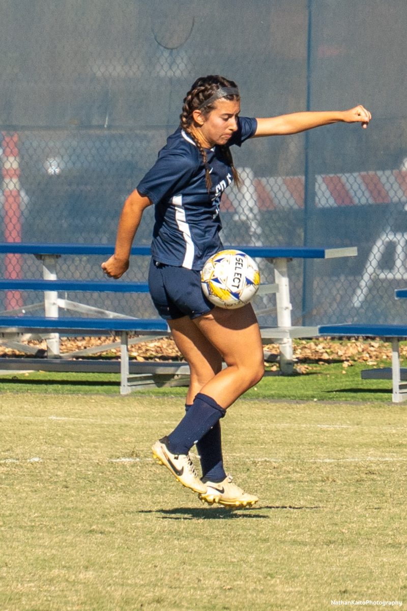 Santa Rosa's midfielder/defender Natalie Ortiz controls the ball as the team searches for the opener at home against Modesto on Friday, Nov. 8th, 2024