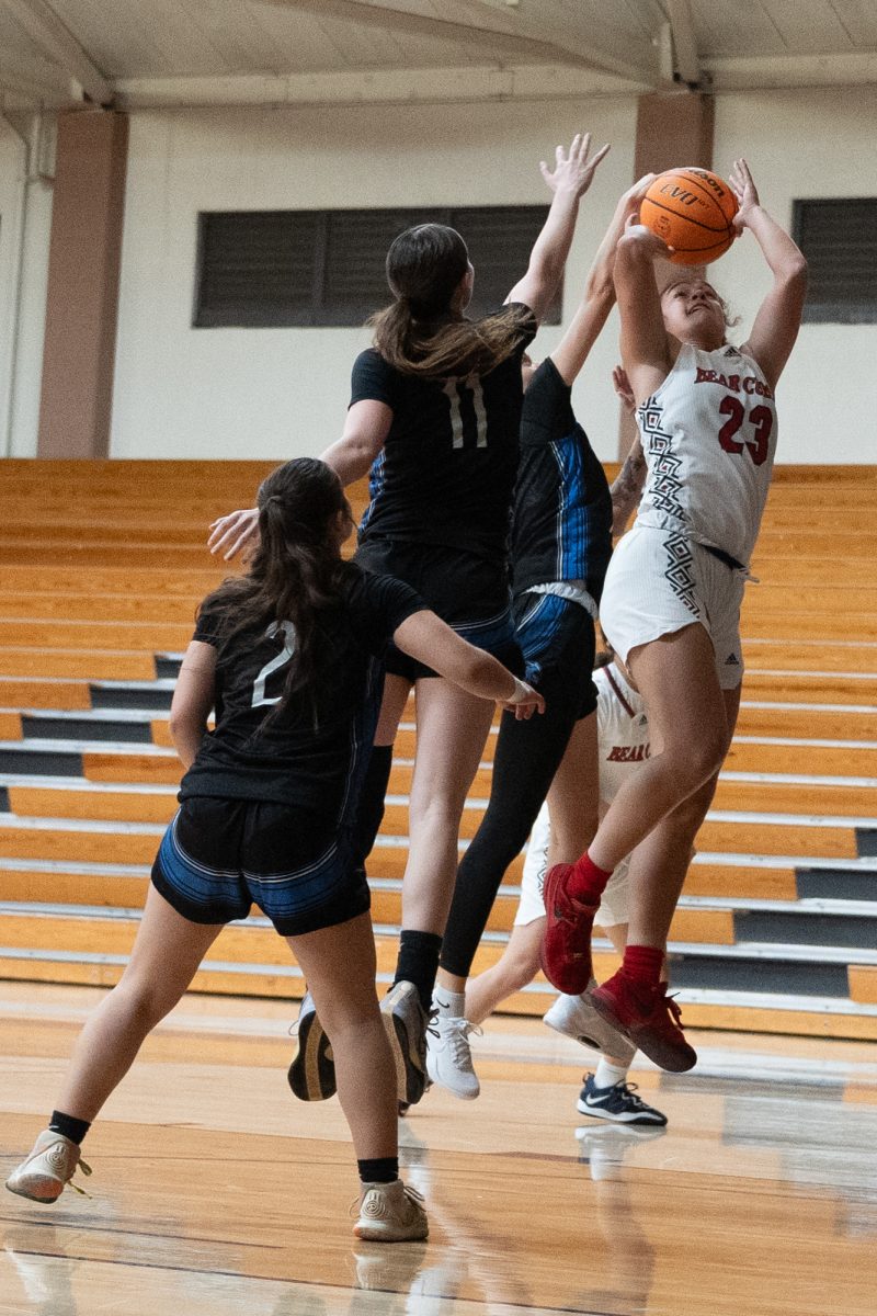 SRJC guard/forward Ivy Gonzalez attempts a layup against Solano at Haehl Pavilion on Tuesday Nov. 26, 2024.