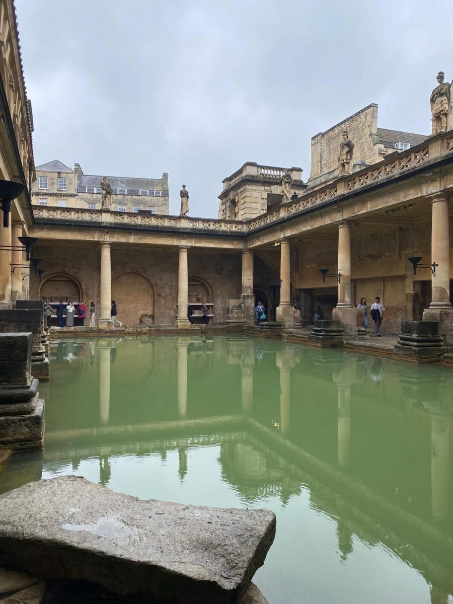 The Roman Baths in Bath, England. The baths were completed just under 2000 years ago and still fill themselves daily.