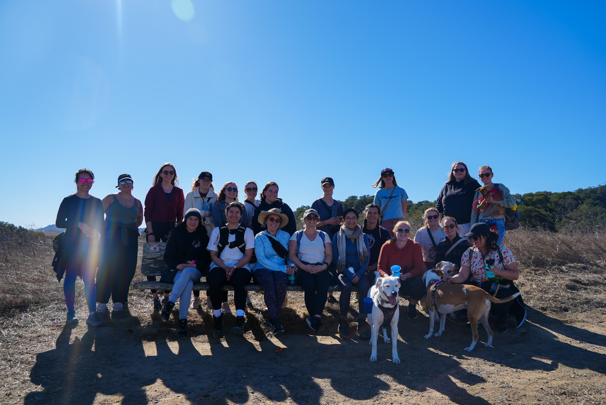 Group photo of SoCoGalsWalk nature walk on Sunday, Nov. 3 at Helen Putnam Regional Park in Petaluma, CA. 