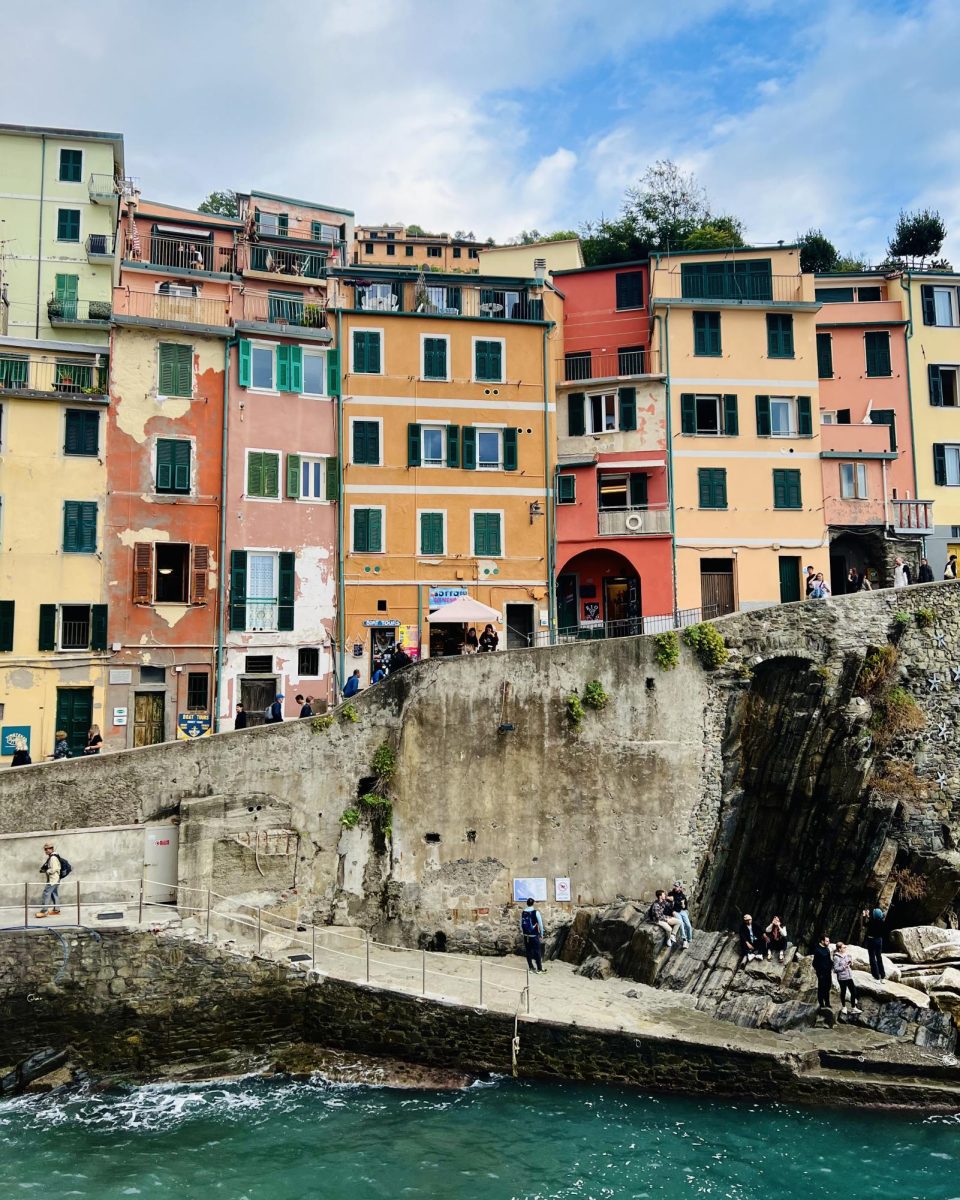 The colorful seaside houses of the picturesque town of Rio Maggiore, in the Cinque Terre region of Italy. 