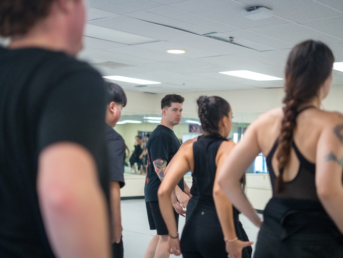 Simeon Van Izquierdo works through his choreography with student dancers in the Analy Village dance studio in Fall 2024.