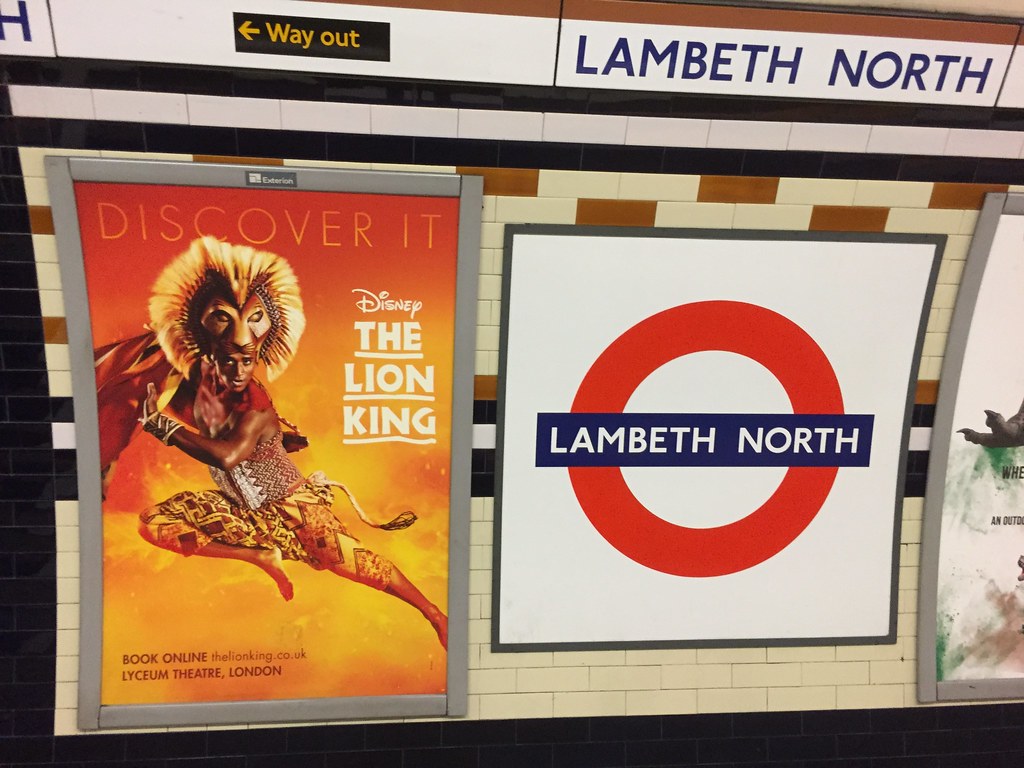 An advertisement at Lambeth North Underground Station. The Lion King musical has ran an ad campaign on the tube for the last month and a half.