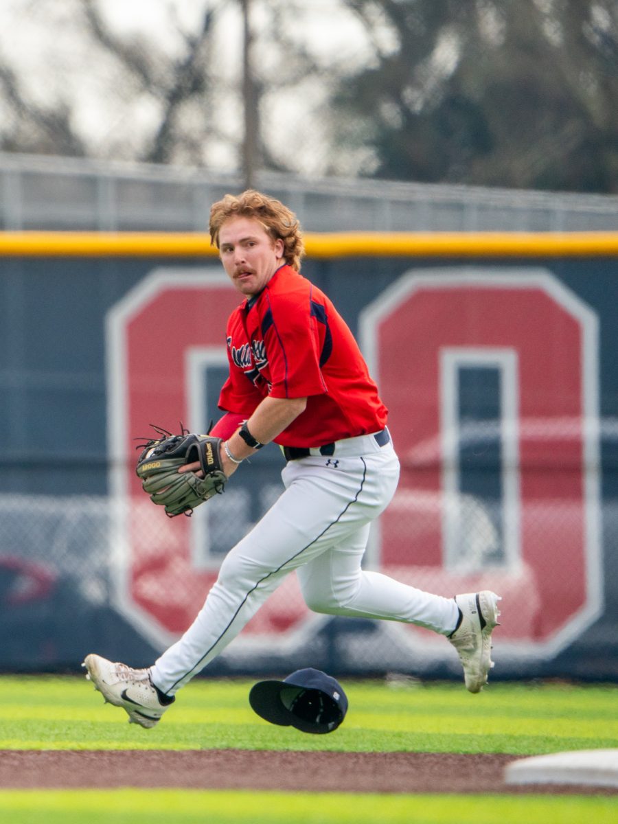 Santa Rosa second baseman Joe Brown gets the lineout at second in the top of the eight against Los Medanos at home on Wednesday, Jan. 29, 2025.