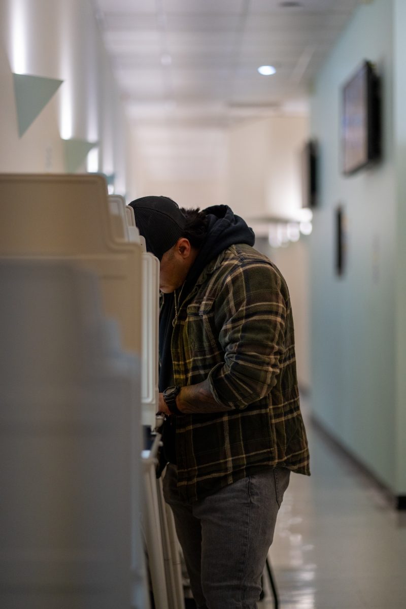 Voters filed in and out of voter boxes all dayy at the Registrar of Voters in Santa Rosa on Tuesday, Nov. 5th, 2024.