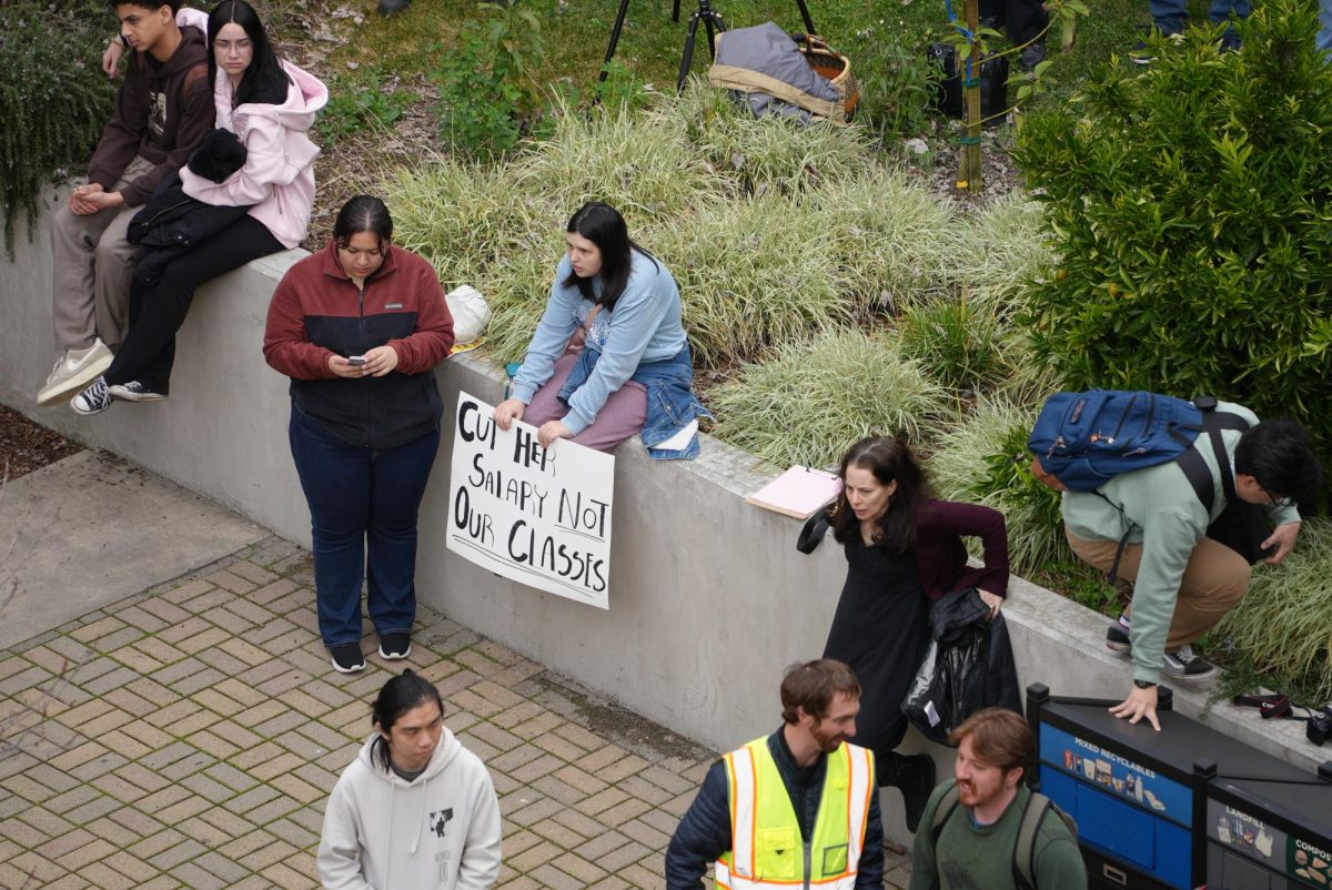 Sonoma State students displayed a variety of signage with slogans that would later become chants during the rally on Thursday, Jan. 30, 2025. 