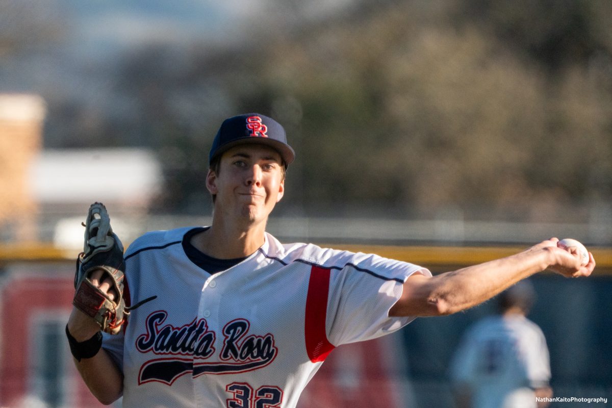 Bear Cubs pitcher Lucas Hermes throws a solid four innings of relief, giving up three hits but striking out four against West Valley College on Tuesday, Jan. 28, 2025 in Santa Rosa.