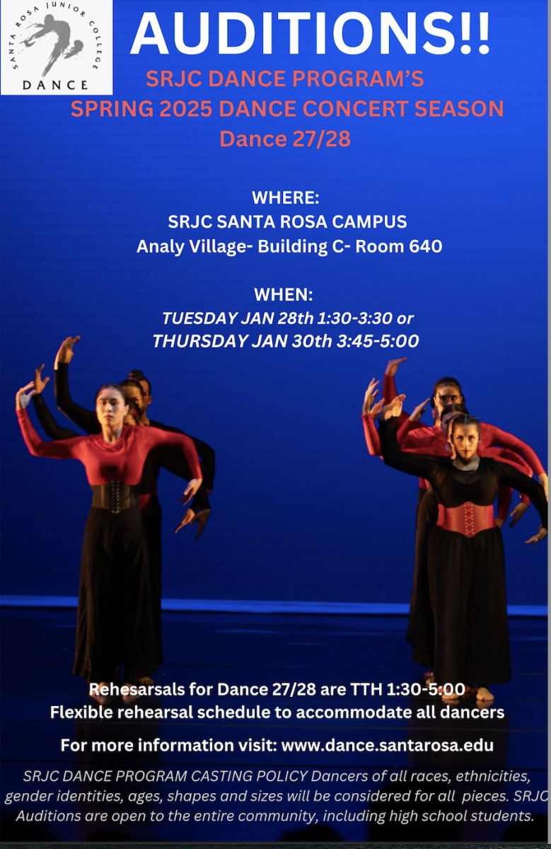 Two audition opportunities will take place to accommodate the differing schedules and availability of the SRJC community and high school students.