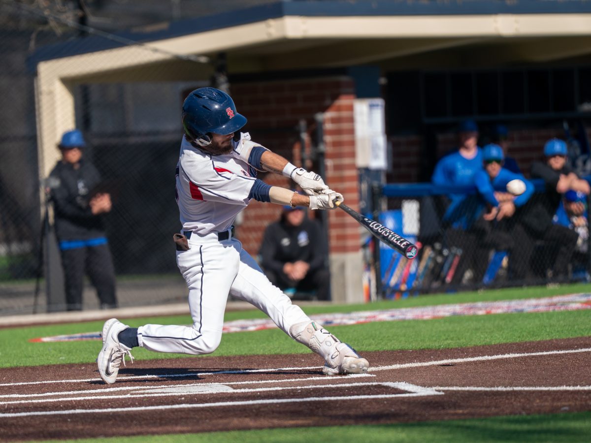 Cameron Duran hits a single in the bottom of the third for an RBI against Modesto on Tuesday, Feb. 25, 2025. 