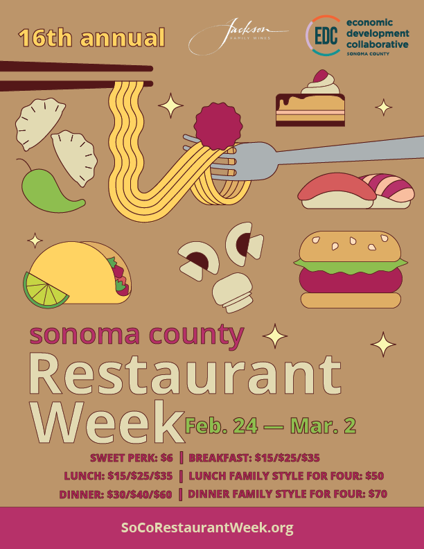 Restaurant Week provides the community an opportunity to explore the best food and wine Sonoma County has to offer from Monday, Feb. 24 to Sunday, March 2. 