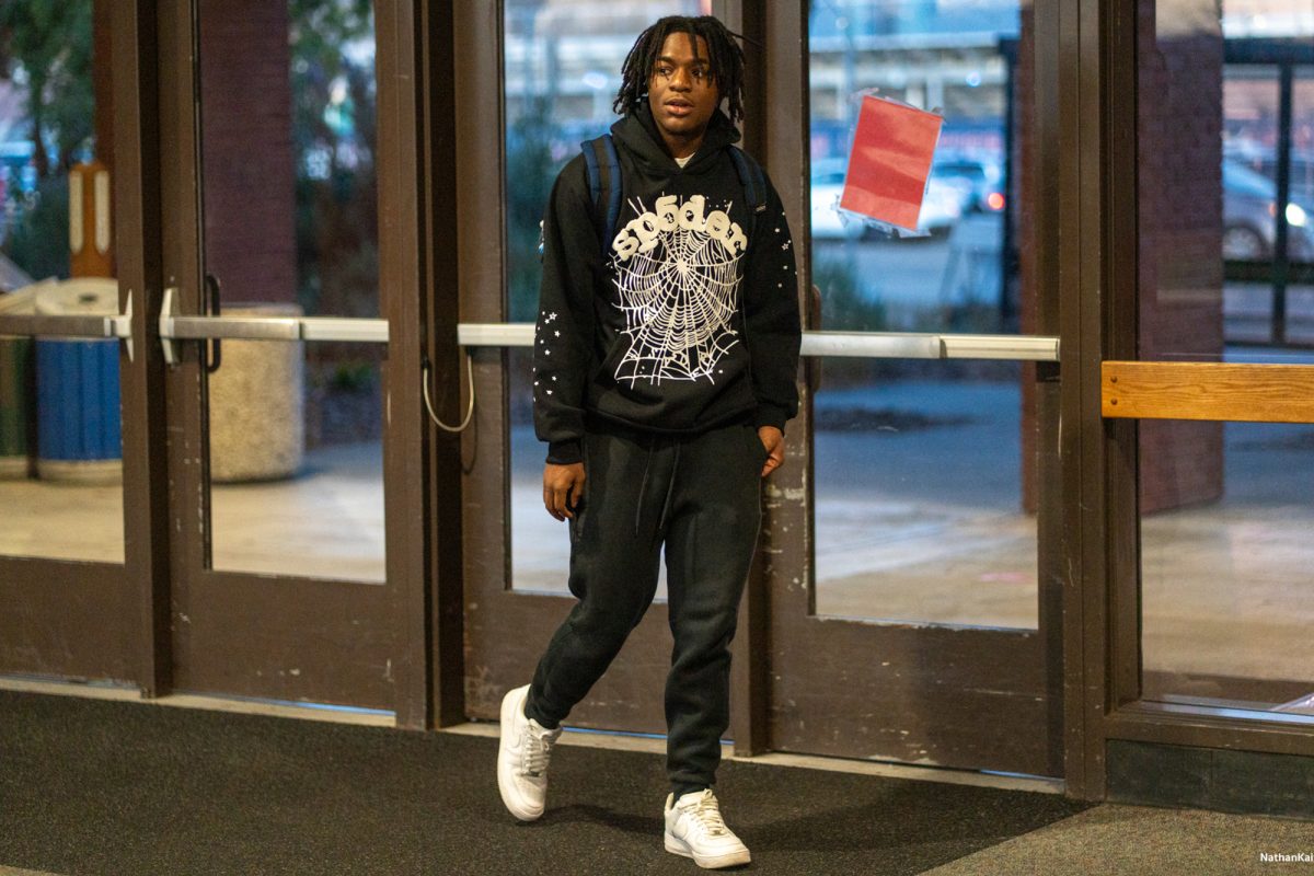 Bear Cubs' guard Yanik Anderson arrives at Haehl Pavilion in the buildup to the matchup against American River on Friday, Feb. 21, 2025.