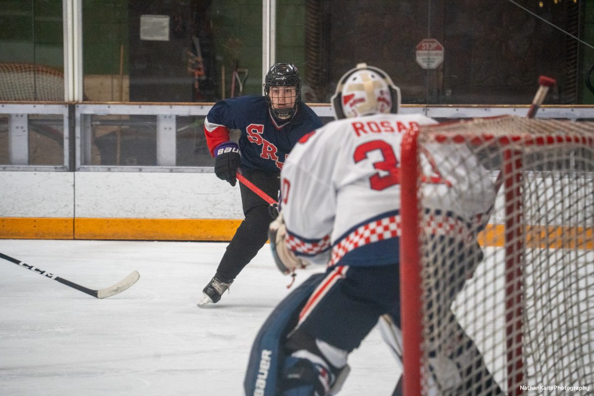 The Polar Bears' forward Kirill Konoplianko charges down on goal agaist Fresno at Snoopy's Home Ice on Saturday, Feb. 1, 2025.