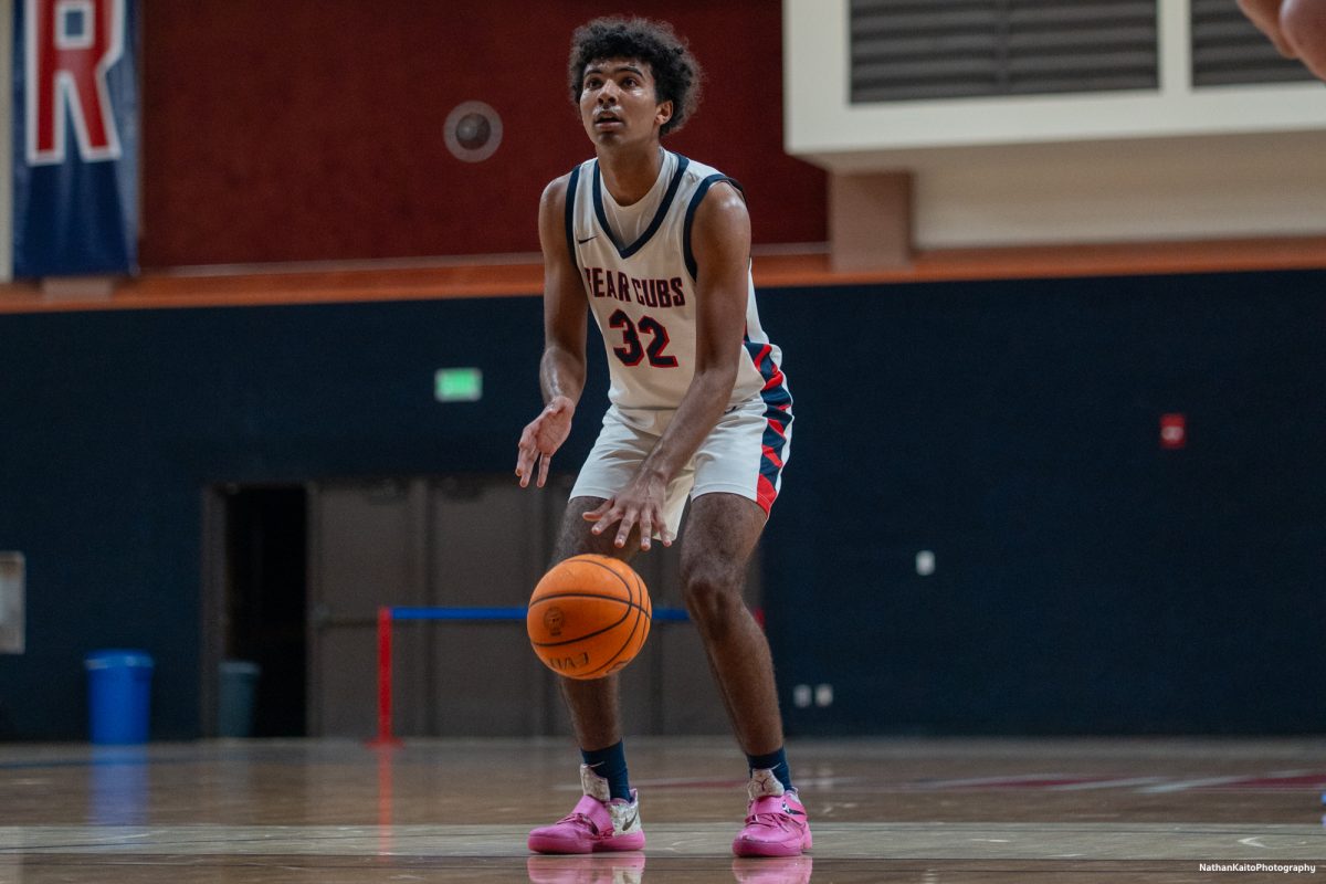 SRJC's forward Jaden Washington prepares to take a free-throw against Folsom Lake at Haehl Pavilion on Friday, Feb. 14, 2025. 